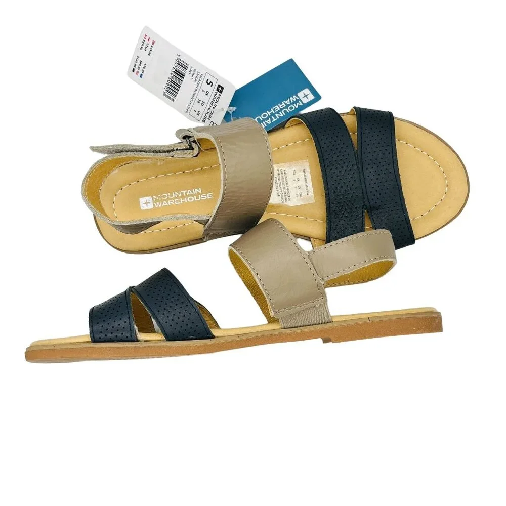 Mountain Warehouse Leather Sandals Womans‎ 7 NEW Coastal Normcore Colorblock